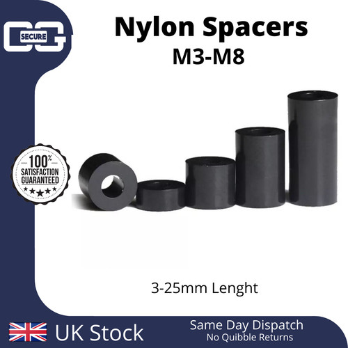 Black nylon standoff - black,