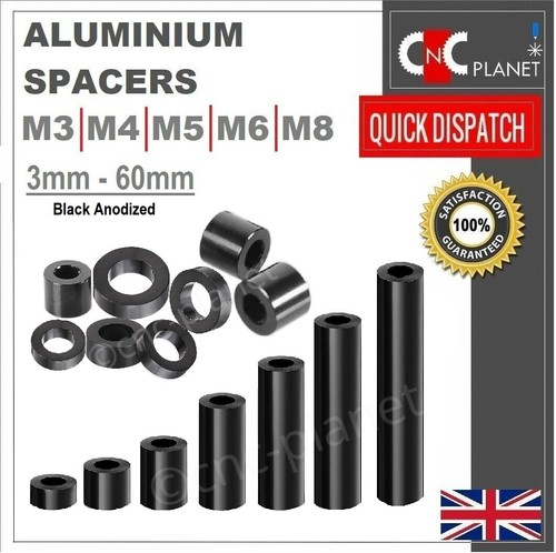 Black aluminium standoff - black,