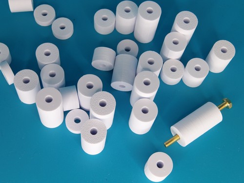 White plastic standoff spacers - plastic,
