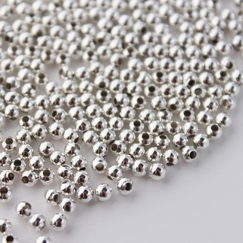 Silver spacer metal round - silver,