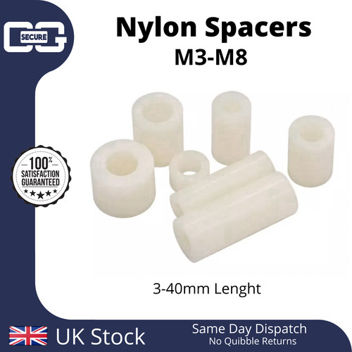 White nylon standoff plastic - nylon,